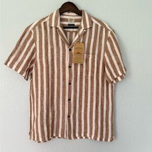 New Faherty Men’s SS Palma Linen Shirt Size: Small